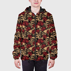 Куртка с капюшоном мужская ROCK AND ROLL Черепа и Розы, цвет: 3D-черный — фото 2