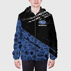 Куртка с капюшоном мужская Subaru - Вектор, цвет: 3D-черный — фото 2
