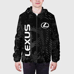 Куртка с капюшоном мужская Lexus, Лексус черно серый, цвет: 3D-черный — фото 2