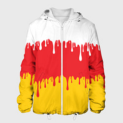 Куртка с капюшоном мужская Северная Осетия Алания потёки, цвет: 3D-белый
