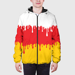 Куртка с капюшоном мужская Северная Осетия Алания потёки, цвет: 3D-черный — фото 2