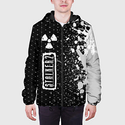Куртка с капюшоном мужская S T A L K E R 2 Краски Вертикально, цвет: 3D-черный — фото 2