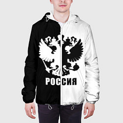 Куртка с капюшоном мужская РОССИЯ чёрно-белое, цвет: 3D-белый — фото 2