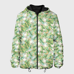 Куртка с капюшоном мужская Купюры 200 рублей, цвет: 3D-черный