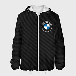 Куртка с капюшоном мужская BMW LOGO CARBON ЧЕРНЫЙ КАРБОН, цвет: 3D-белый