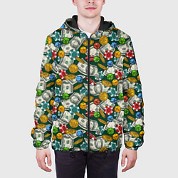 Куртка с капюшоном мужская Казино - Casino, цвет: 3D-черный — фото 2