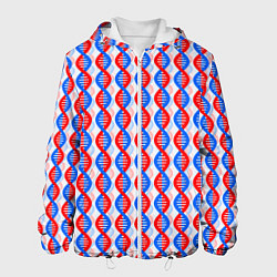 Куртка с капюшоном мужская Спирали ДНК, цвет: 3D-белый