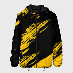 Куртка с капюшоном мужская BLACK AND YELLOW GRUNGE ГРАНЖ, цвет: 3D-черный