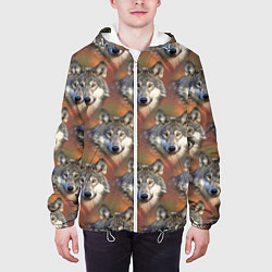 Куртка с капюшоном мужская Волки Wolfs паттерн, цвет: 3D-белый — фото 2
