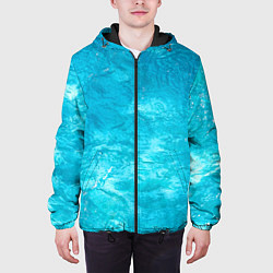Куртка с капюшоном мужская Голубой океан Голубая вода, цвет: 3D-черный — фото 2
