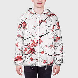 Куртка с капюшоном мужская Осенние деревья, цвет: 3D-белый — фото 2