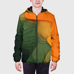 Куртка с капюшоном мужская Зеленые дюны, цвет: 3D-черный — фото 2