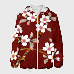Куртка с капюшоном мужская Векторная весна, цвет: 3D-белый