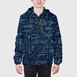 Куртка с капюшоном мужская Fallout - weapons, цвет: 3D-черный — фото 2