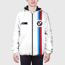 Куртка с капюшоном мужская БМВ 3 STRIPE BMW WHITE, цвет: 3D-черный — фото 2