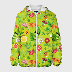 Куртка с капюшоном мужская Летнее настроение - фрукты, цвет: 3D-белый