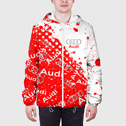 Куртка с капюшоном мужская АУДИ Autosport брызги Паттерн, цвет: 3D-белый — фото 2