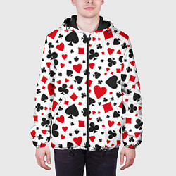 Куртка с капюшоном мужская Картёжные Масти, цвет: 3D-черный — фото 2