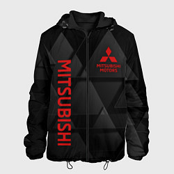 Куртка с капюшоном мужская Mitsubishi Геометрия треугольники, цвет: 3D-черный