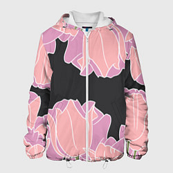 Мужская куртка Розовые цветы-кристаллы