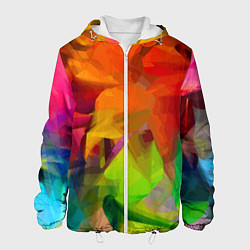 Куртка с капюшоном мужская Color pattern Fashion 2024, цвет: 3D-белый