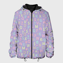 Куртка с капюшоном мужская Разноцветные буквы, цвет: 3D-черный