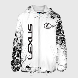 Куртка с капюшоном мужская Lexus texture Трещины, цвет: 3D-белый