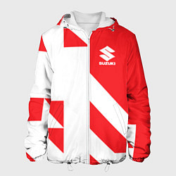 Куртка с капюшоном мужская SUZUKI autosport, цвет: 3D-белый