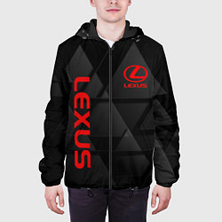 Куртка с капюшоном мужская LEXUS ЛЕКСУС ТРЕУГОЛЬНИКИ, цвет: 3D-черный — фото 2