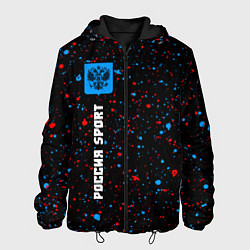 Куртка с капюшоном мужская РОССИЯ - ГЕРБ Россия Sport Краска, цвет: 3D-черный
