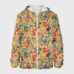 Куртка с капюшоном мужская Инструменты Музыкальные, цвет: 3D-белый