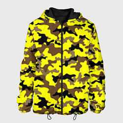 Куртка с капюшоном мужская Камуфляж Жёлто-Коричневый, цвет: 3D-черный