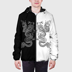 Куртка с капюшоном мужская Double Dragon Дракон Чб, цвет: 3D-черный — фото 2