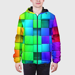 Куртка с капюшоном мужская Color geometrics pattern Vanguard, цвет: 3D-черный — фото 2
