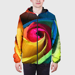 Куртка с капюшоном мужская Роза fashion 2022, цвет: 3D-черный — фото 2