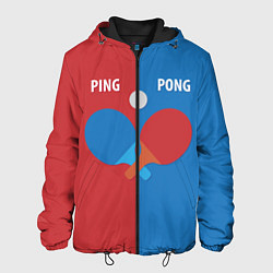 Куртка с капюшоном мужская PING PONG теннис, цвет: 3D-черный