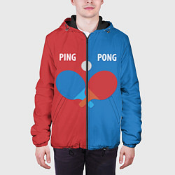 Куртка с капюшоном мужская PING PONG теннис, цвет: 3D-черный — фото 2