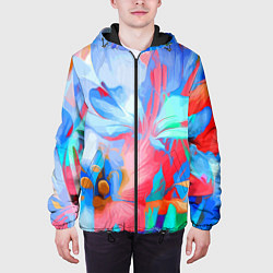 Куртка с капюшоном мужская Fashion floral pattern, цвет: 3D-черный — фото 2