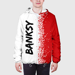 Куртка с капюшоном мужская BANKSY - Спрей Вертикально, цвет: 3D-белый — фото 2