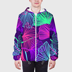 Куртка с капюшоном мужская Neon color pattern Fashion 2023, цвет: 3D-белый — фото 2