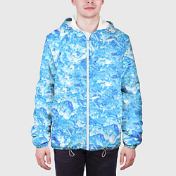 Куртка с капюшоном мужская Сапфировые Кубики Льда, цвет: 3D-белый — фото 2