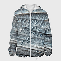 Куртка с капюшоном мужская Текстура скалы Mountain Stone, цвет: 3D-белый