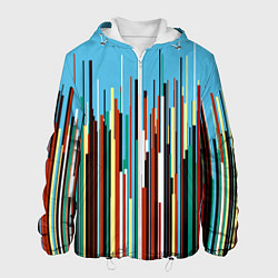Куртка с капюшоном мужская Красочный растр Fashion, цвет: 3D-белый