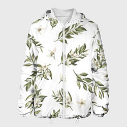 Куртка с капюшоном мужская Цветы Цитрусовых, цвет: 3D-белый