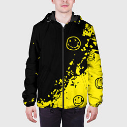 Куртка с капюшоном мужская Nirvana смайл, цвет: 3D-черный — фото 2