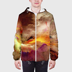Куртка с капюшоном мужская Красочная пасмурность, цвет: 3D-белый — фото 2