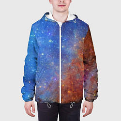 Куртка с капюшоном мужская Яркая вселенная, цвет: 3D-белый — фото 2