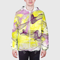 Куртка с капюшоном мужская Абстракция Желтый и розовый Дополнение Коллекция G, цвет: 3D-белый — фото 2