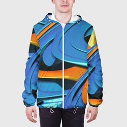 Куртка с капюшоном мужская Abstraction Fashion 2037, цвет: 3D-белый — фото 2