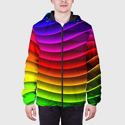 Куртка с капюшоном мужская Color line neon pattern Abstraction Summer 2023, цвет: 3D-черный — фото 2